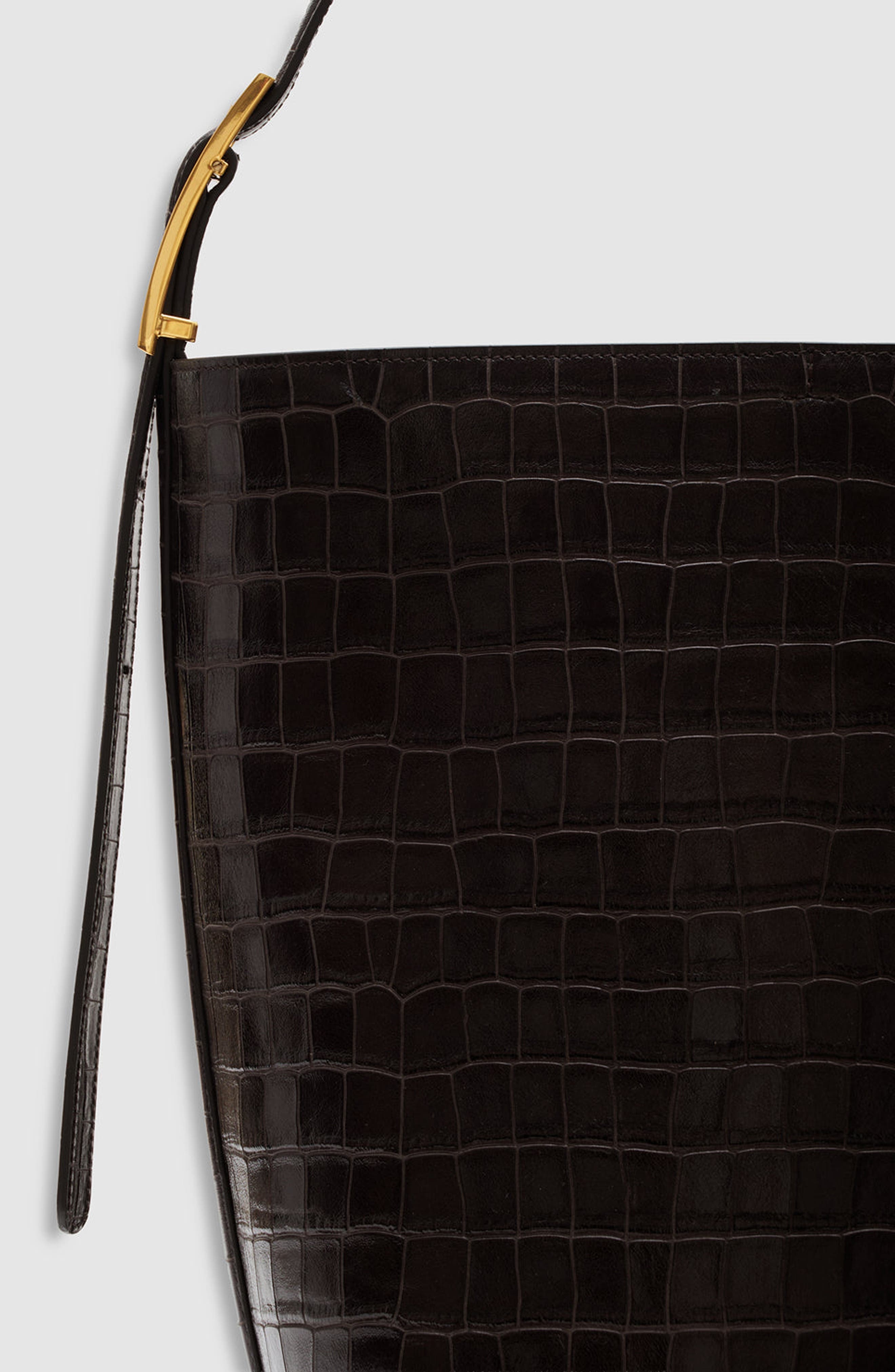Elly Embossed Bucket Bag, Alternate, color, Dark Brown