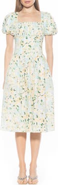 Alexia Admor Jessi Puff Sleeve Midi Dress