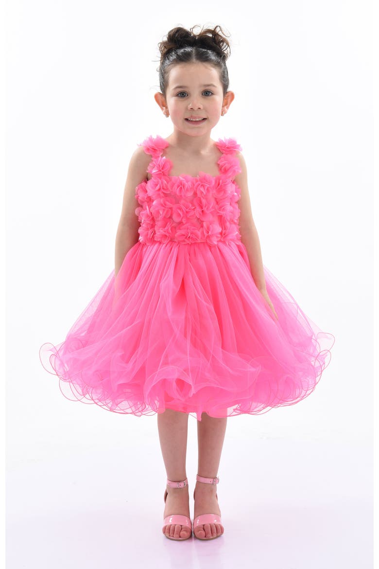 Campanula Bloom Dress, Alternate, color, Neon Pink