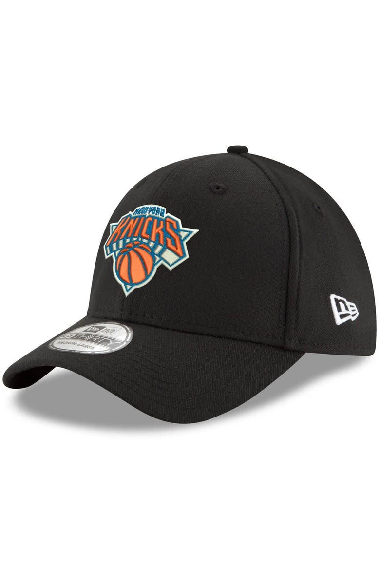 New Era Men's New Era Black New York Knicks Official Team Color 39THIRTY Flex Hat, Main, color, 