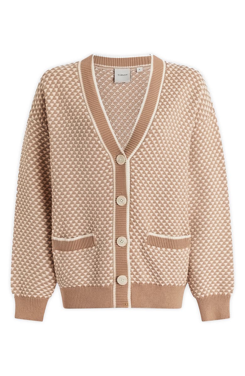 Varley Tarran Longline Cotton Boyfriend Cardigan, Alternate, color, Light Taupe