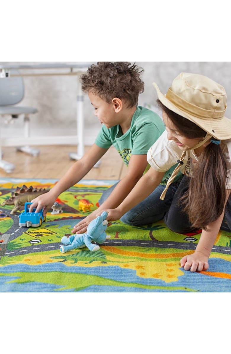 KC Cubs Educational Rug Dinosaur World Safari Road Map, 3 feet x 5 feet, Alternate, color, Multicolored