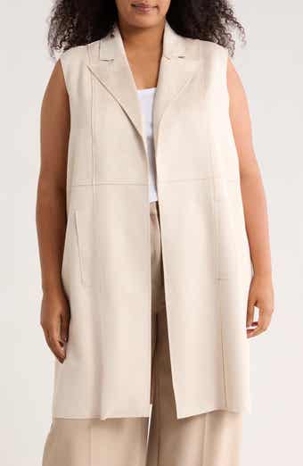 Faux Suede Notch Lapel Vest