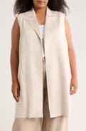 M Magaschoni Faux Suede Notch Lapel Vest