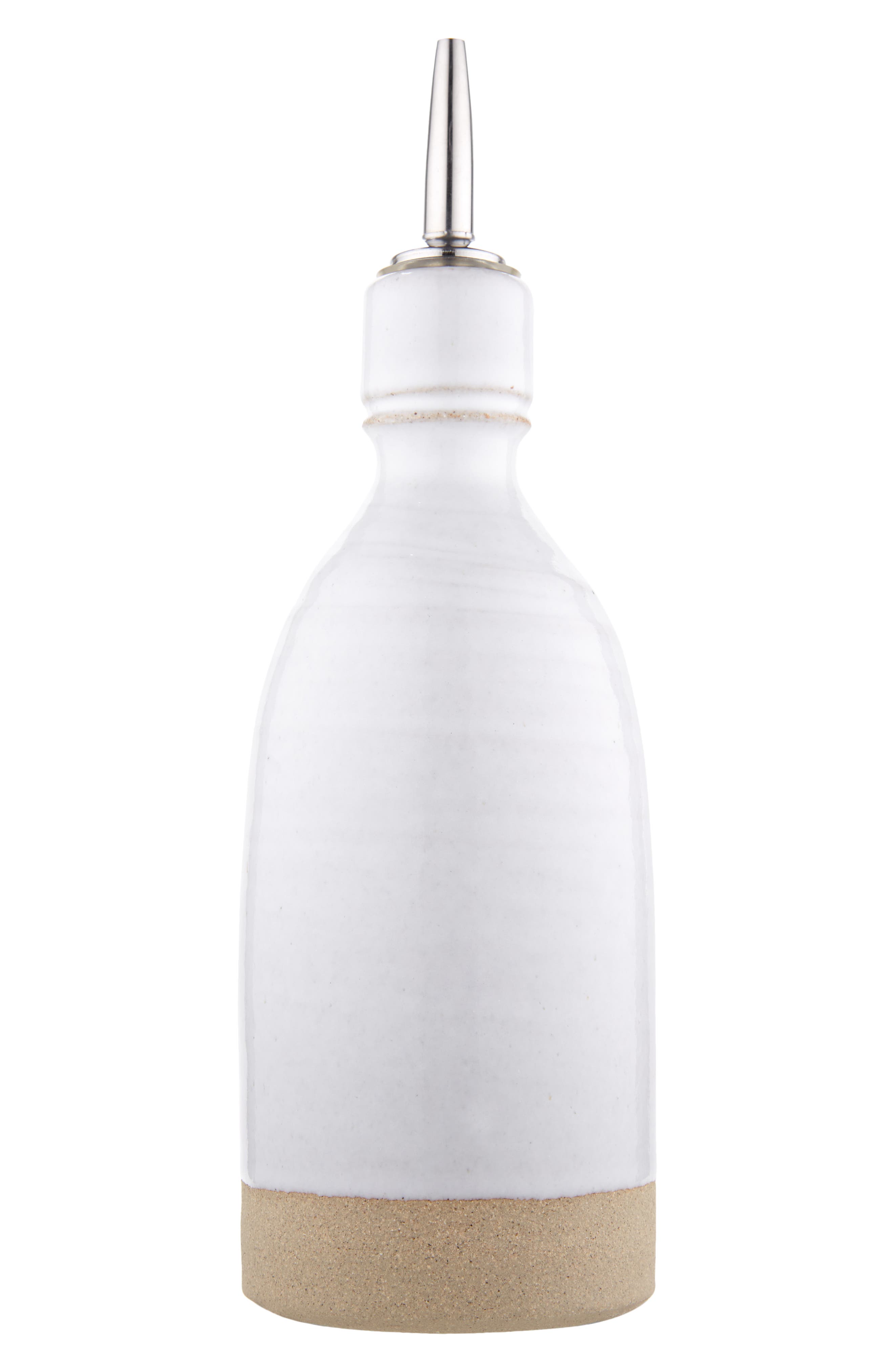 Farmhouse Pottery Medium Olive Oil Bottle in White 