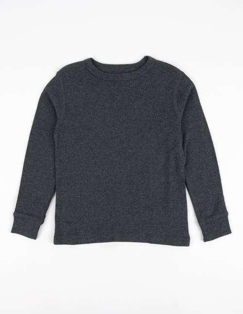 Leveret Kids Long Sleeve T-shirt, 100% Cotton, Solid Colors In Gray