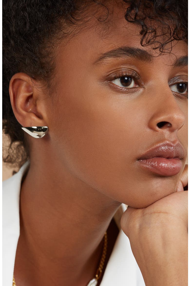 Lobe Earrings, Alternate, color, SILVER