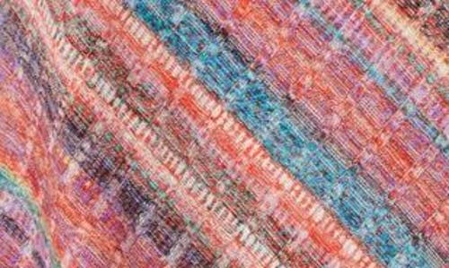 Liverpool Los Angeles Liverpool Plus Size Ikat-print Mitered Knit Short-sleeve Top In Paradise Multi Stripe