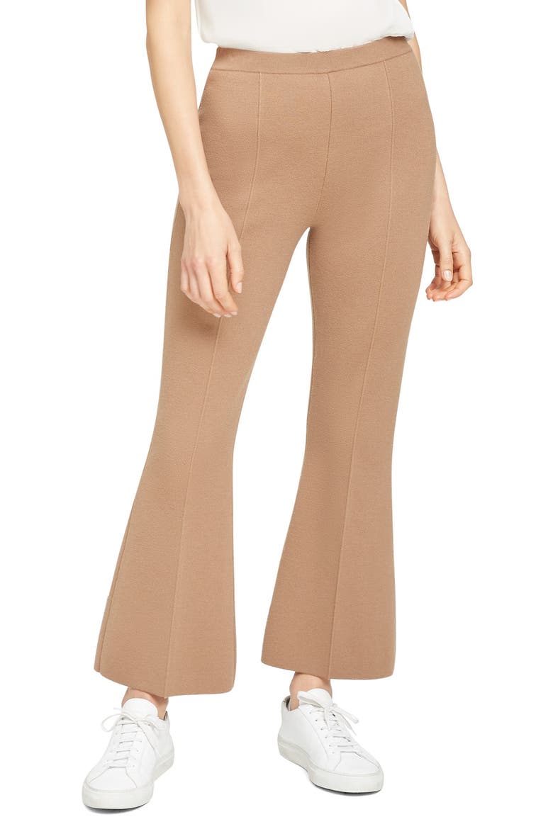 Flare Empire Wool Pants, Main, color, LIGHT CAMEL