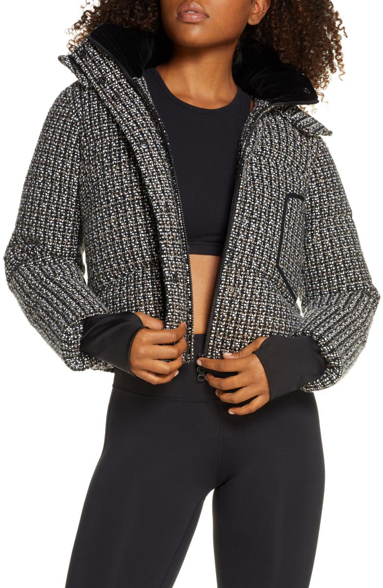 Blanc Noir Crop Bouclé Puffer Jacket, Main, color, 