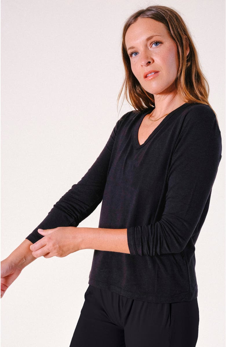 POPLINEN Plus Toni PJ Shirt, Alternate, color, Black