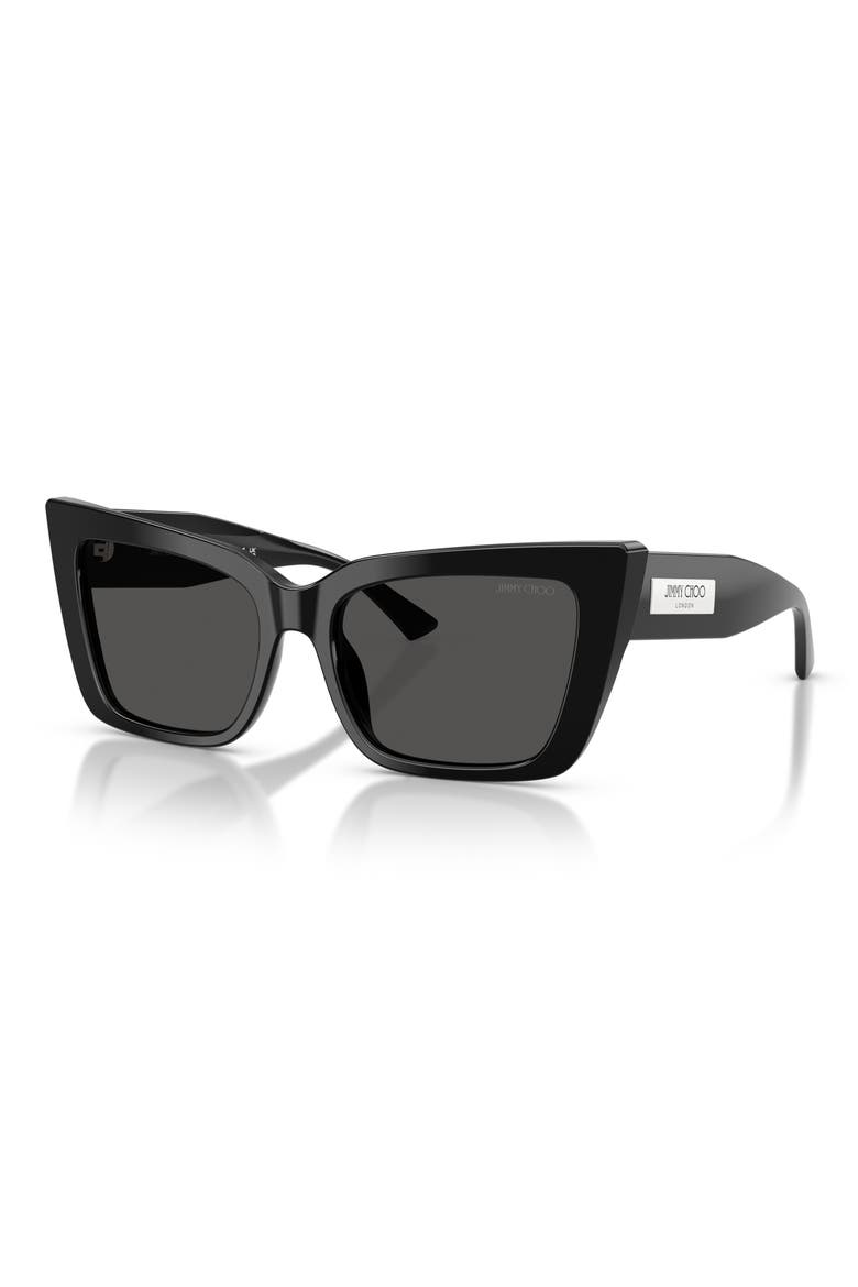 54mm Butterfly Sunglasses, Alternate, color, BLACK/ DARK GREY