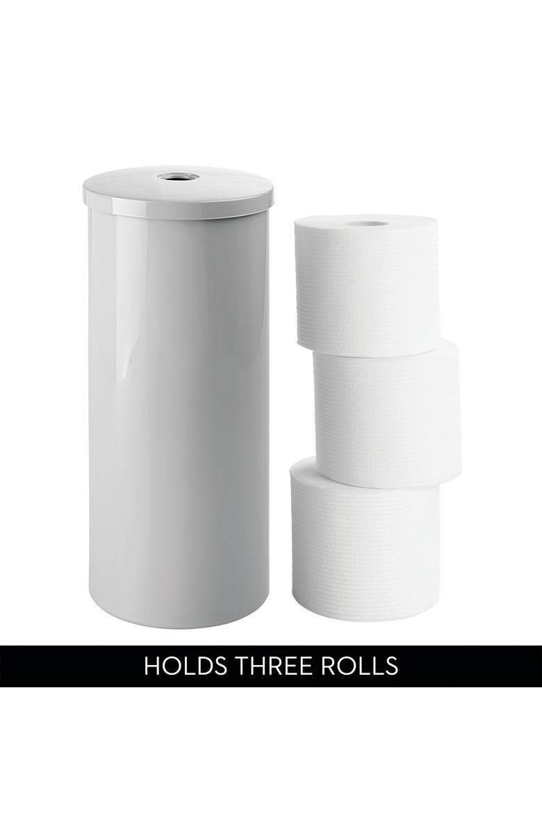 iDesign Freestanding Toilet Paper Canister with Lid, Gray, Made in USA, Alternate, color, Gray