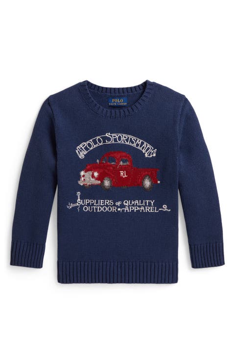 Kids' Polo Sportsman Intarsia Cotton Sweater