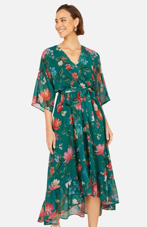 Floral Dip Hem Dress
