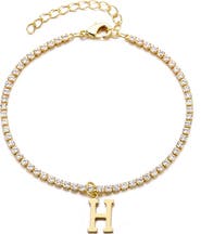 Adornia Initial Charm Tennis Bracelet