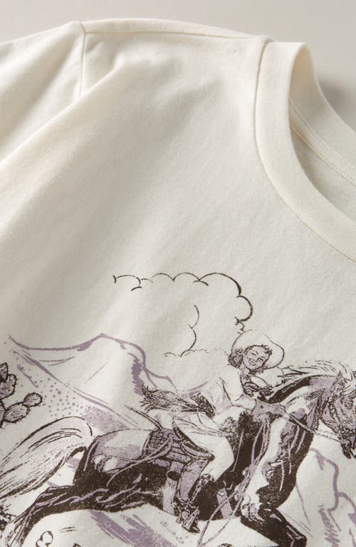 Treasure & Bond Kids' Crop Cotton Graphic T-shirt In Neutral