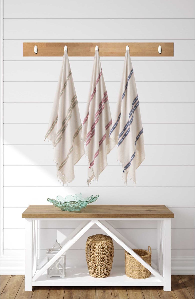 Olive & Linen Bosa Linen Turkish Towel, Alternate, color,