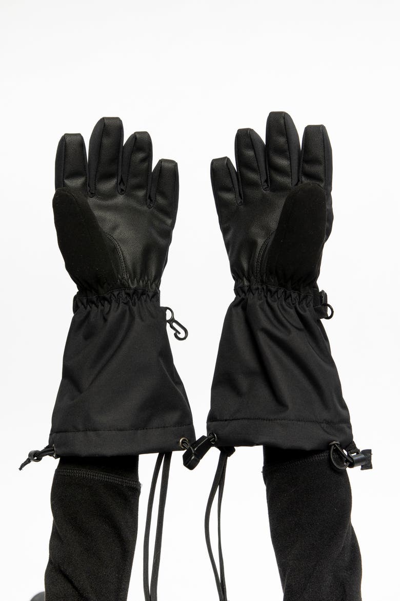 Teknik Rubberized Palm Removable Strap Winter Gloves, Alternate, color, Noir