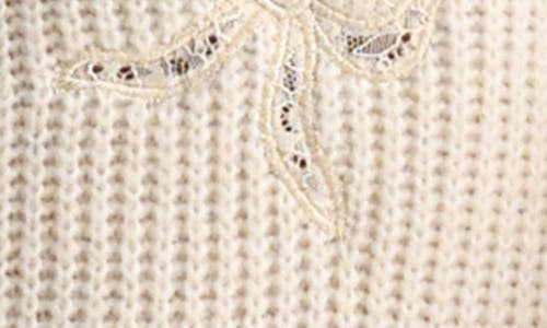 Lush Lace Bows Sweater In Neutral