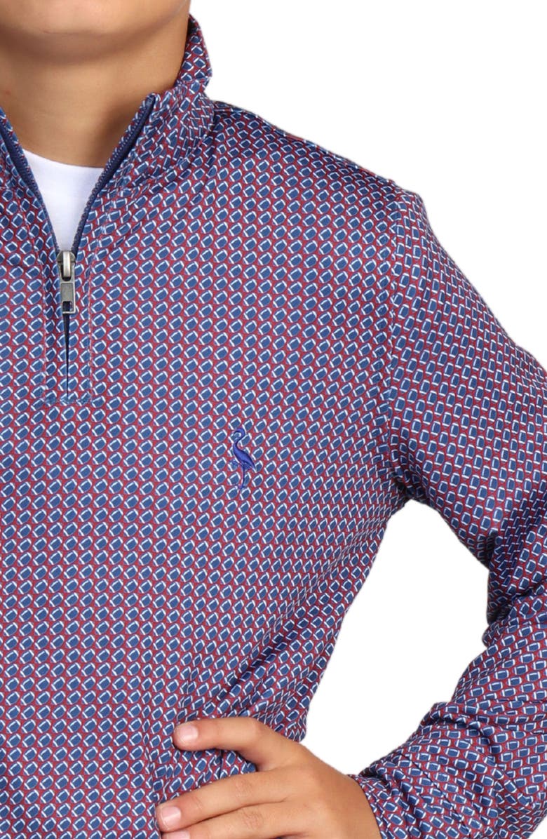 TailorByrd Kids' Football Quarter Zip Sweatshirt, Alternate, color, Burgundy