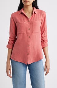 beachlunchlounge Micaela Cotton Button-Up Shirt