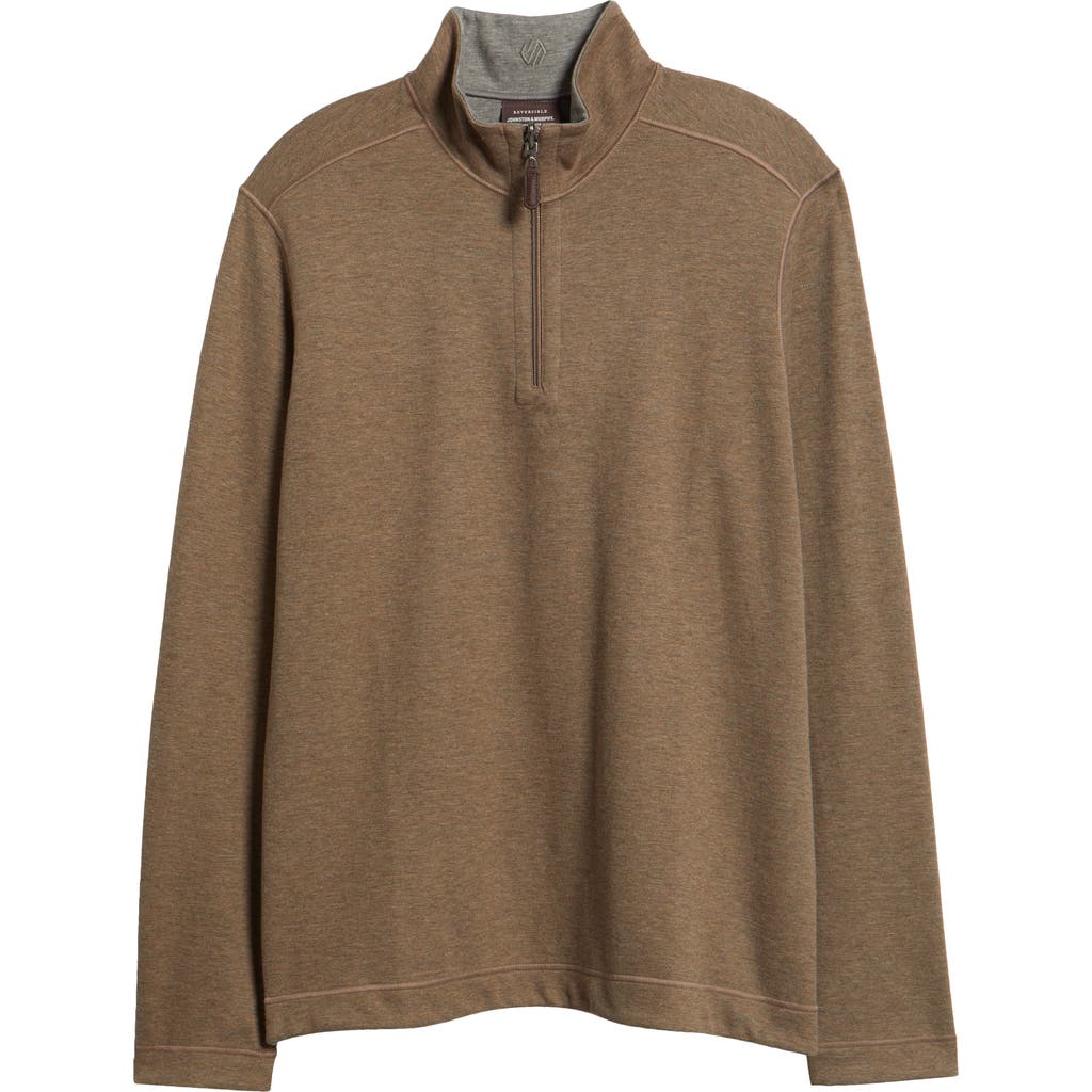 Johnston & Murphy Icon Reversible Quarter Zip In Brown