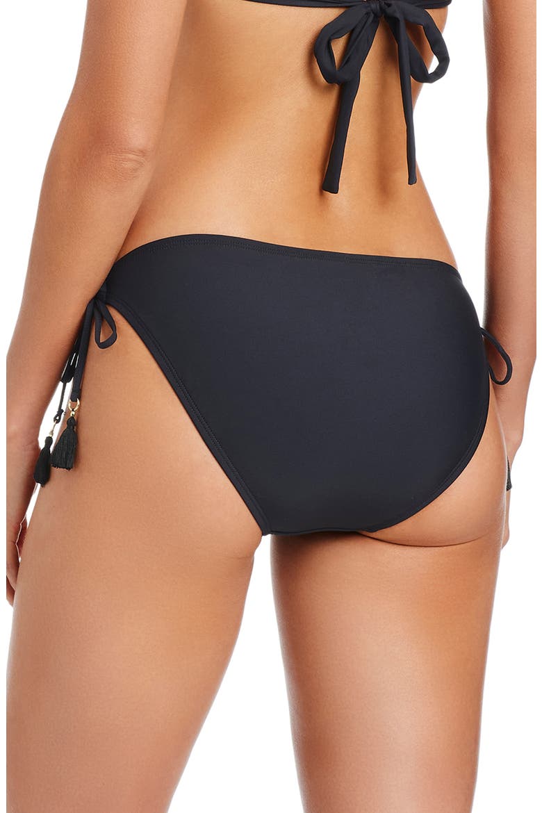 Side Tie Hipster Bikini Bottoms, Alternate, color, BLACK/ WHITE