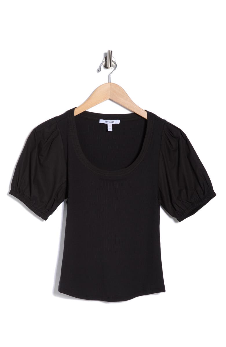 Derek Lam 10 Crosby Willa Balloon Sleeve Top, Alternate, color, Black