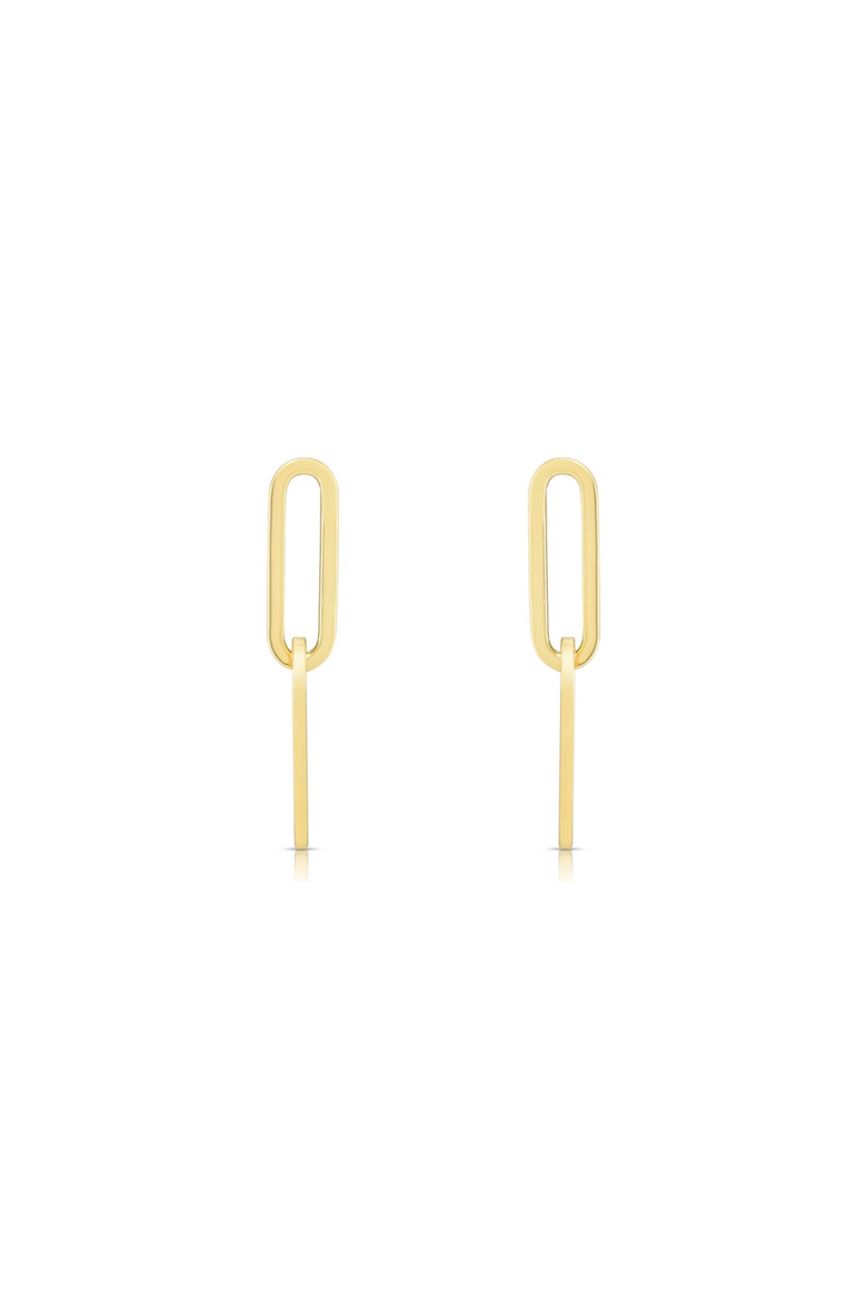 Double Link Paperclip Drop Earrings, Alternate, color, Yellow Gold