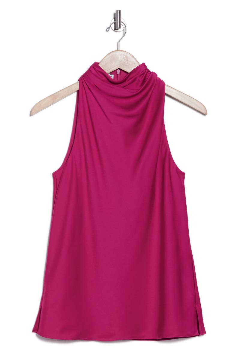 Jadis Cowl Neck Satin Tank, Alternate, color, BRIGHT PINK