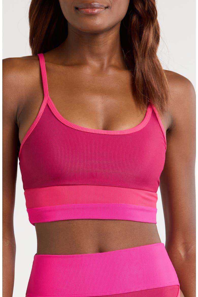 Eva Colorblock Bikini Top, Main, color, SORBET RED