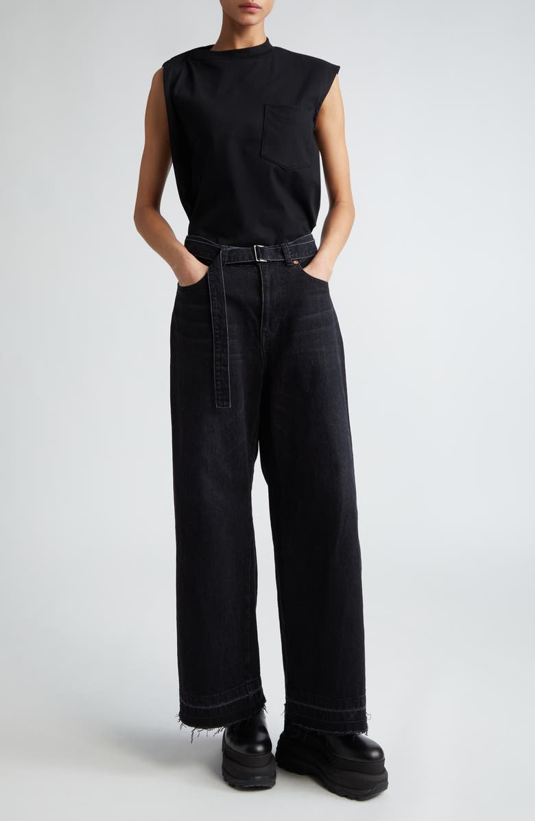 Sacai Asymmetric Cotton Jersey Top, Alternate, color, 