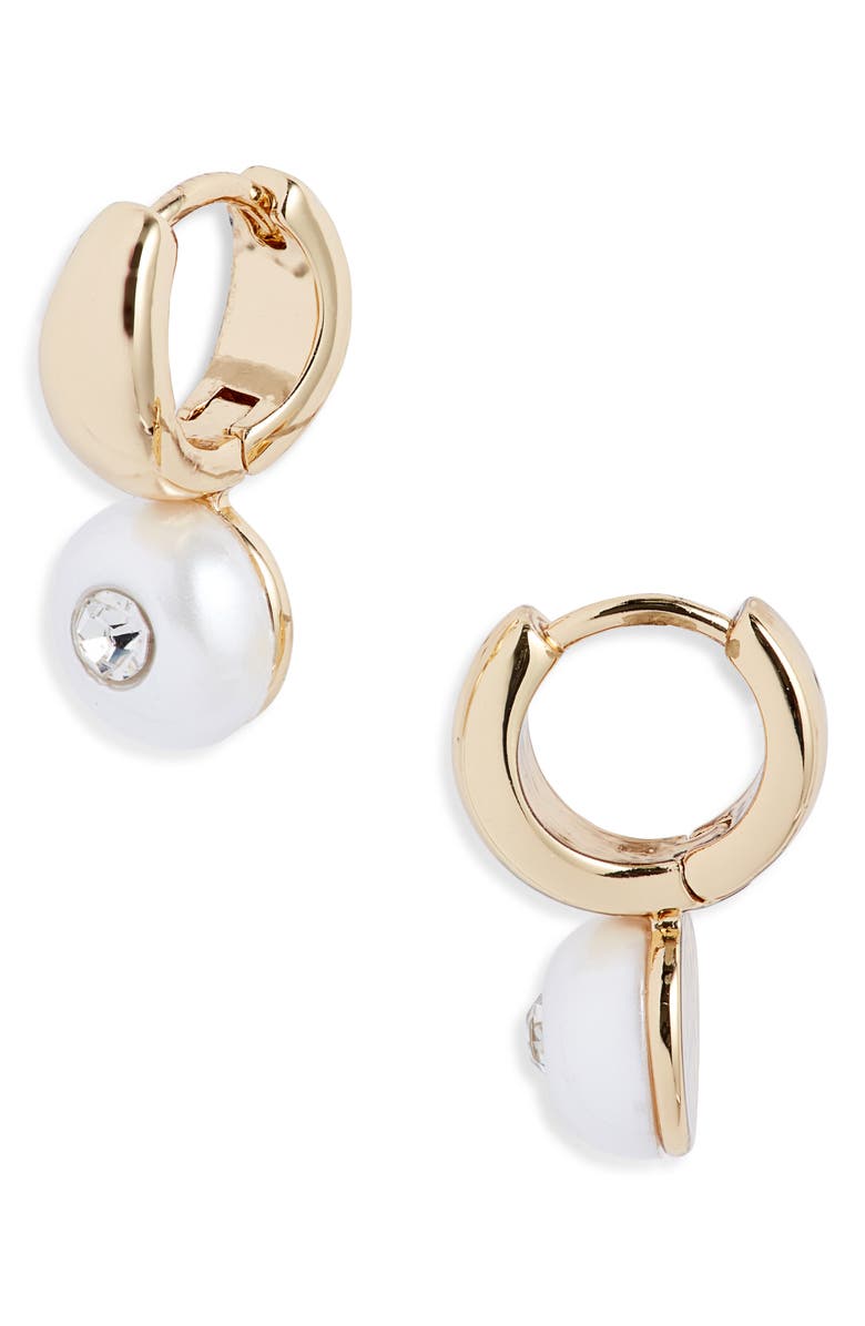 Nordstrom Crystal Drop Earrings, Main, color, White- Gold