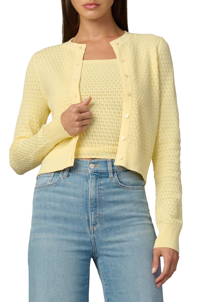 The Pointelle Dani Cardigan, Main, color, SUNSHINE
