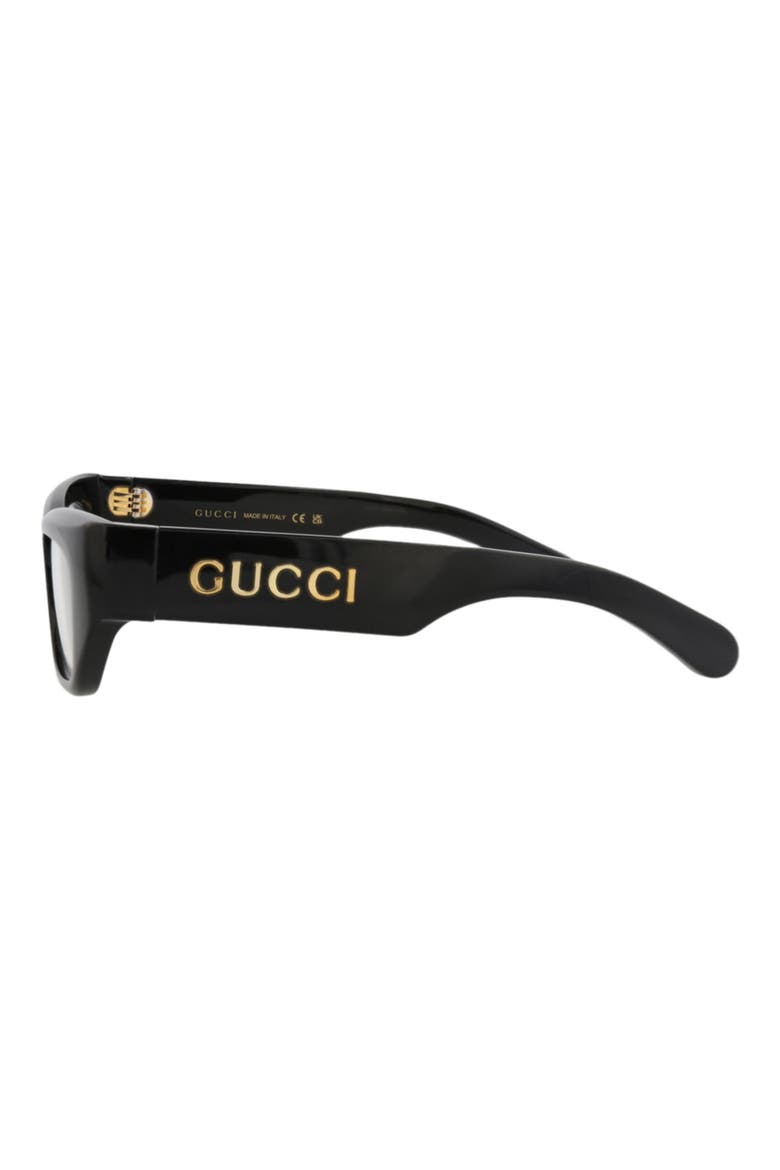 53mm Cat Eye Optical Glasses, Alternate, color, BLACK BLACK TRANSPARENT