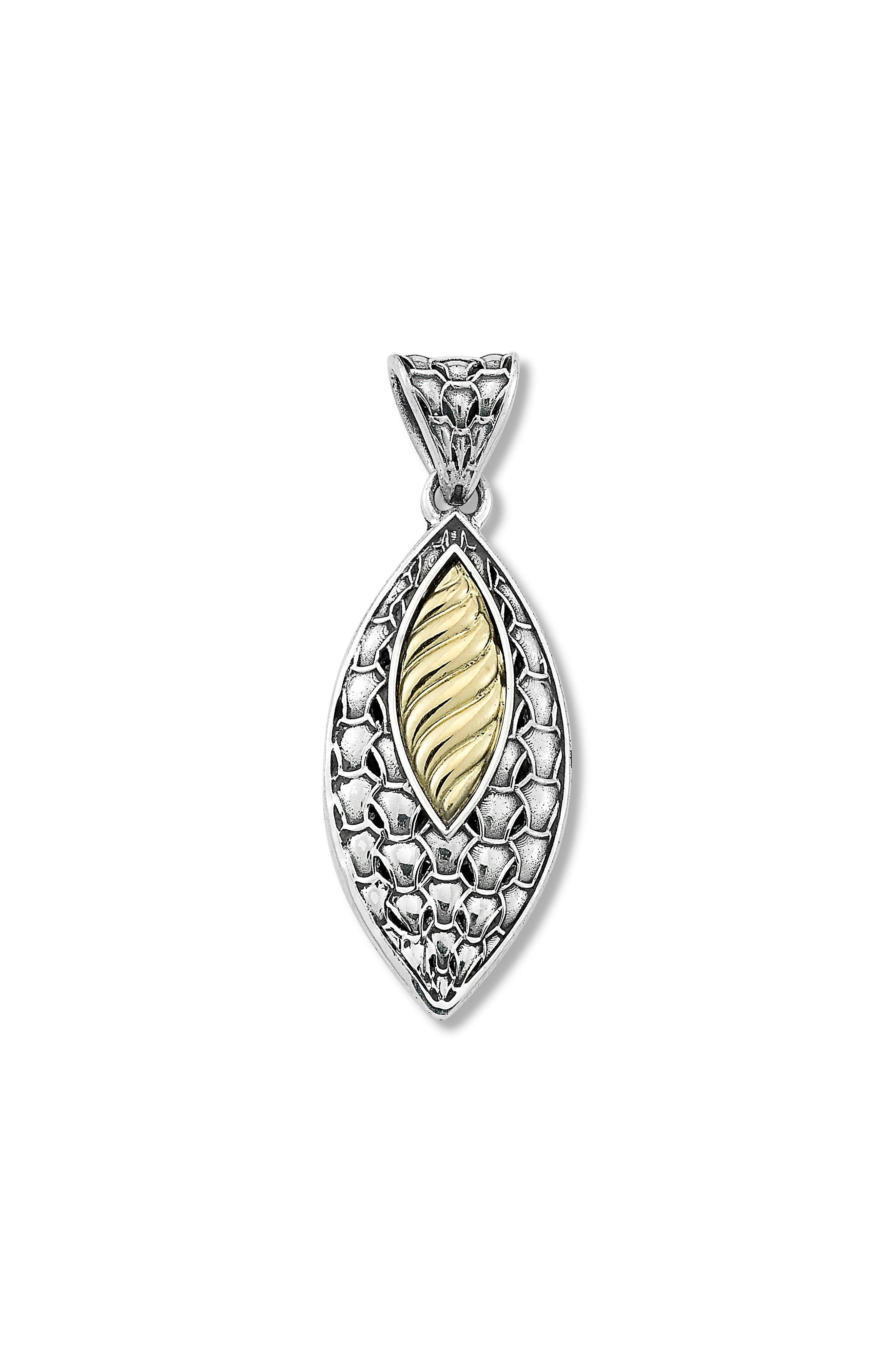 SAMUEL B. 18K Gold & Sterling Silver Marquise Shape Pendant