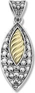 SAMUEL B. 18K Gold & Sterling Silver Marquise Shape Pendant