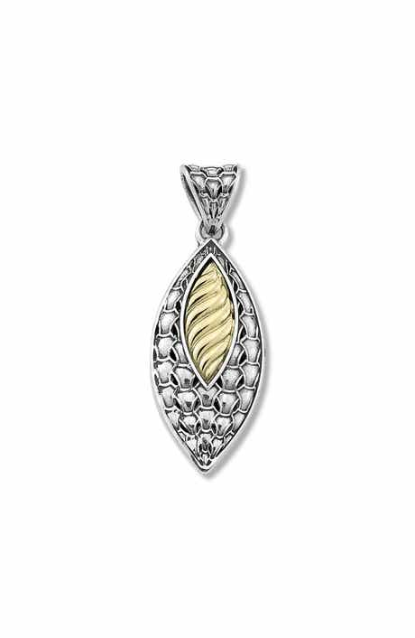 SAMUEL B. 18K Gold & Sterling Silver Marquise Shape Pendant