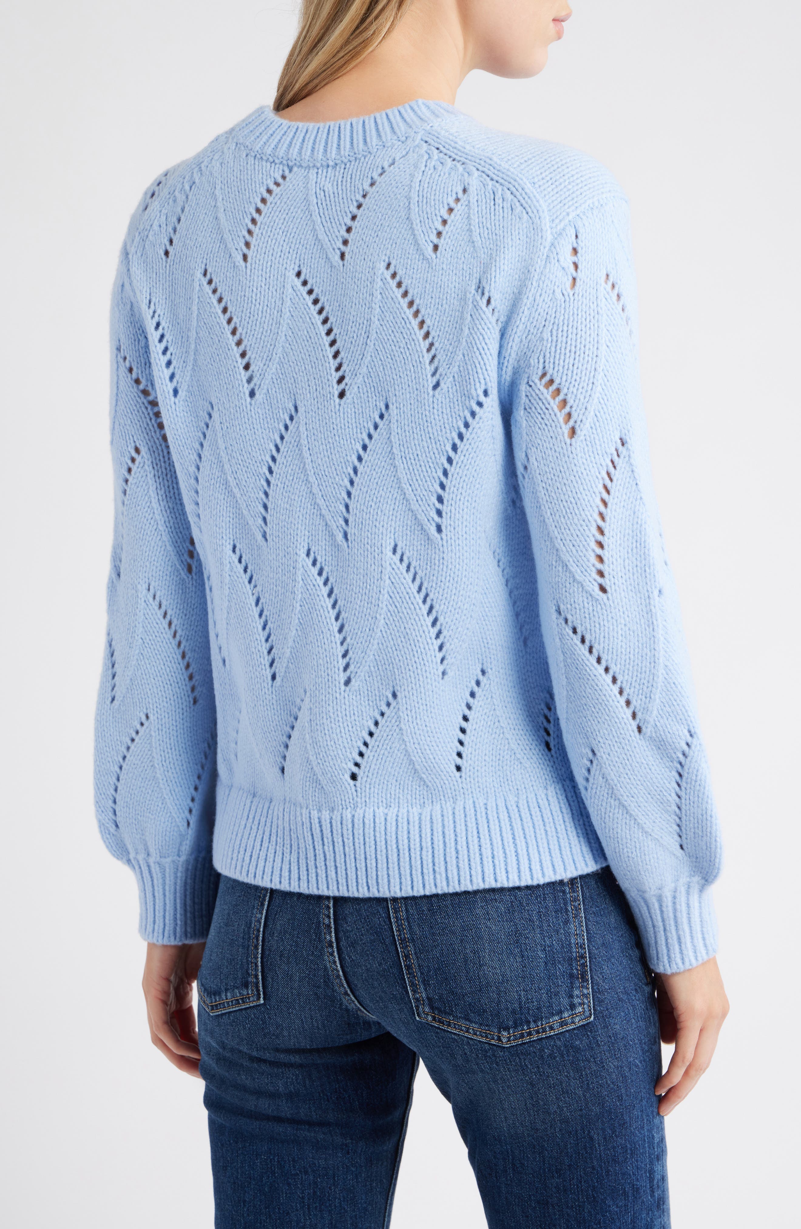 Lofty Pointelle Stitch Crewneck Sweater - image 4