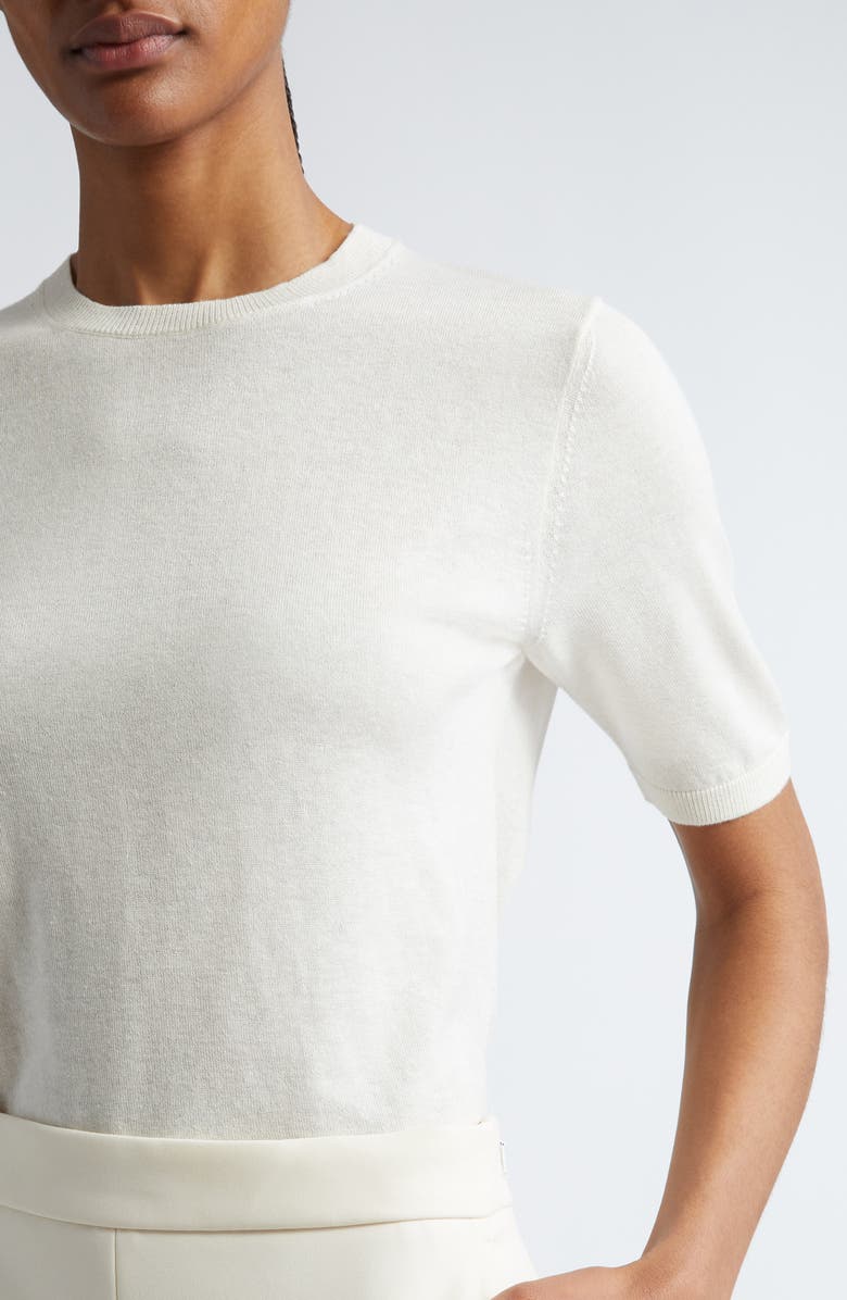 Max Mara Warren Short Sleeve Silk & Cashmere Crewneck Sweater, Alternate, color, 