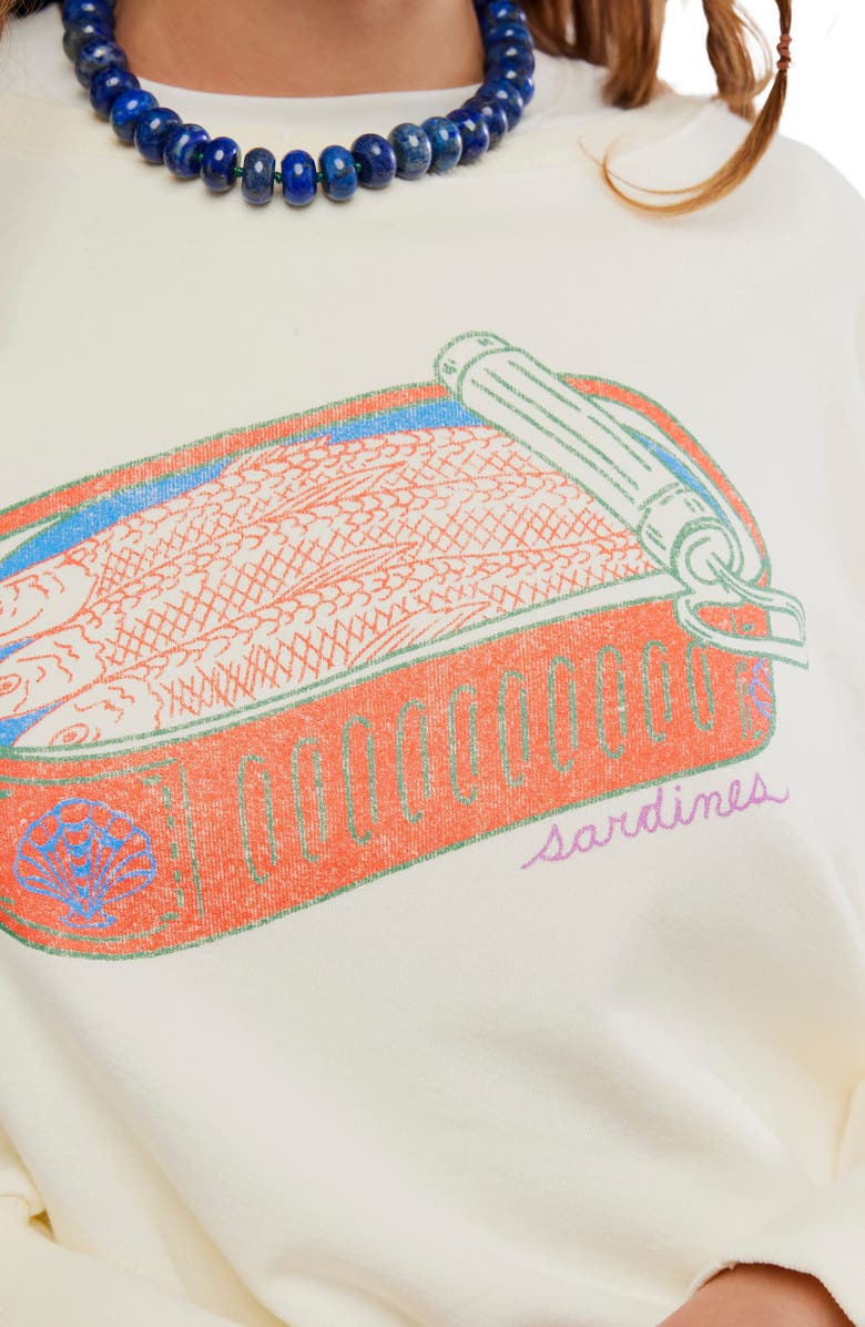 Free People Camden Oversize Graphic Sweatshirt, Alternate, color, Sardine Combo