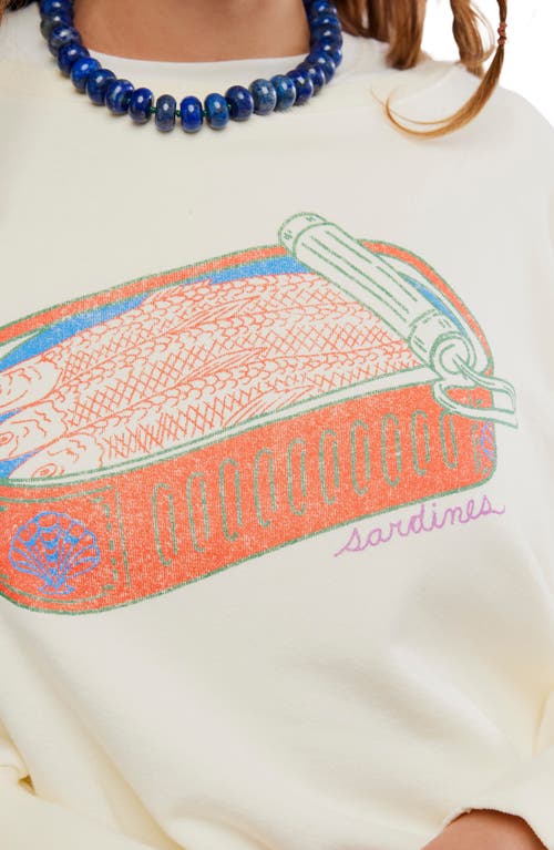 Free People Camden Oversize Graphic Sweatshirt In White