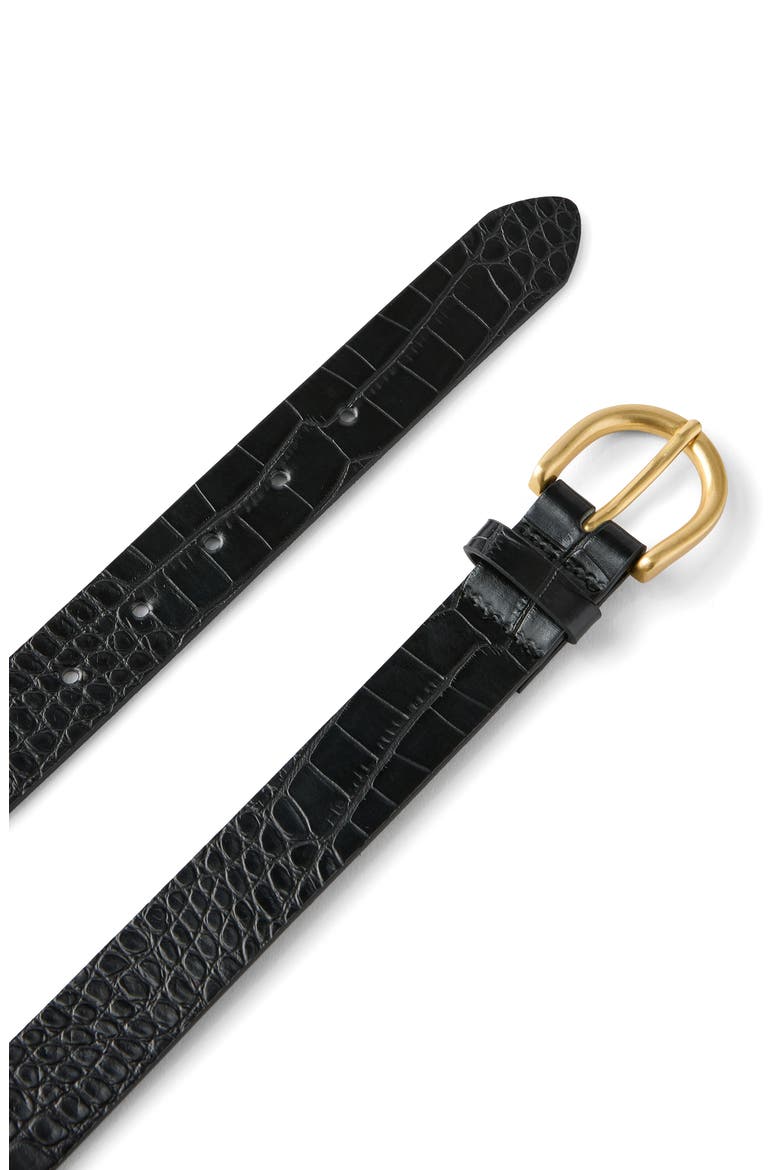 Men's Croc Embossed Belt, Alternate, color, Black Brushed Gold