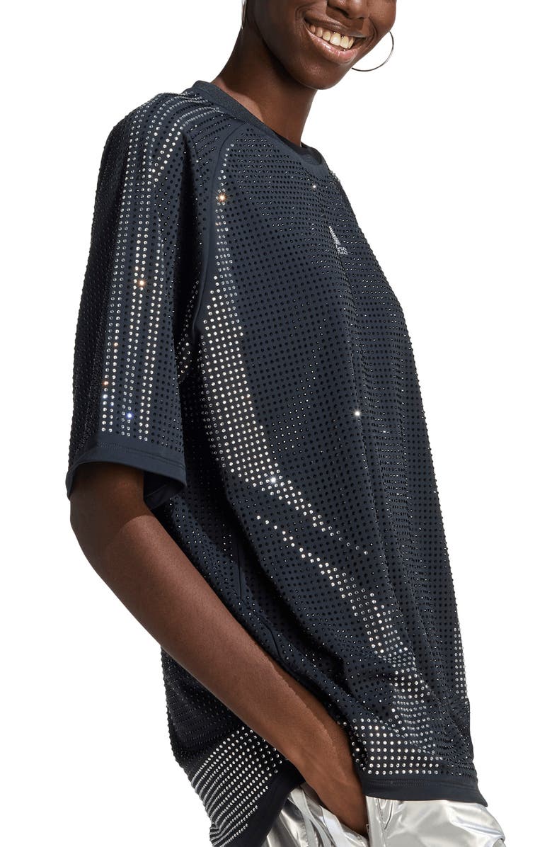 adidas Originals Teamgeist Oversize Rhinestone T-Shirt, Alternate, color,