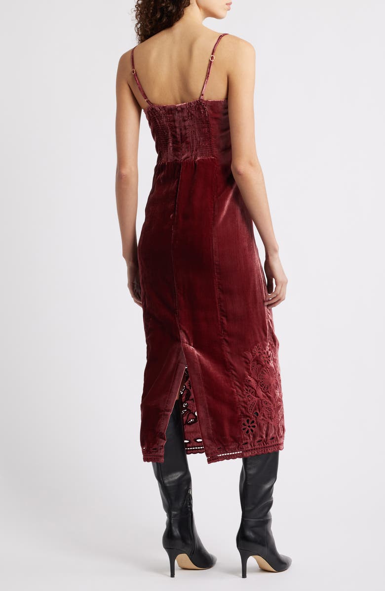 FARM Rio Burgundy Floral Cut Out Party Dress, Alternate, color, Burgundy