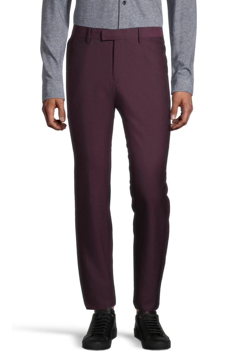 SOUL OF LONDON Solid Two Button Notch Lapel Slim Fit Suit, Alternate, color, Burgundy