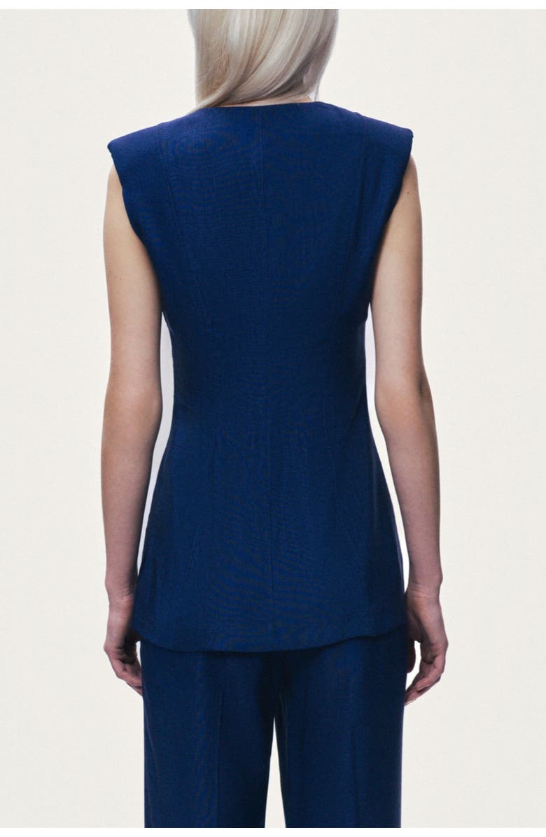 Nocturne Padded V-Neck Vest, Alternate, color, Navy