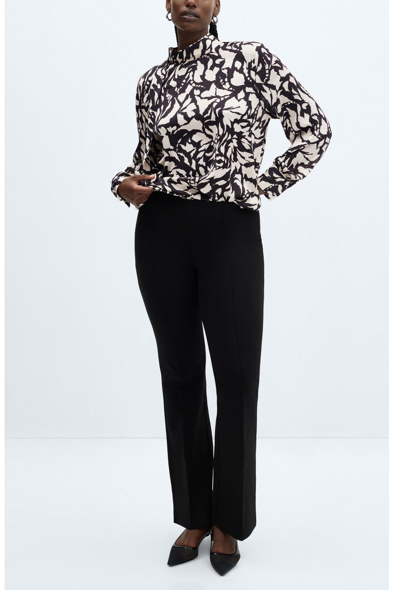 Print Mock Neck Top, Alternate, color, BLACK