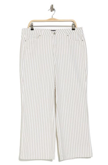 Nydj Teresa Stripe Ankle Wide Leg Jeans In Beach Cruise Stripe
